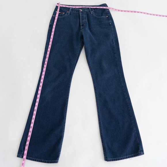 Vintage Tommy Hilfiger Dark Wash Flared Leg Denim Jeans Size 30 - Picture 4 of 13